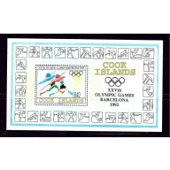 Cook Is 1110 MNH 1992 Olympics souvenir sheet