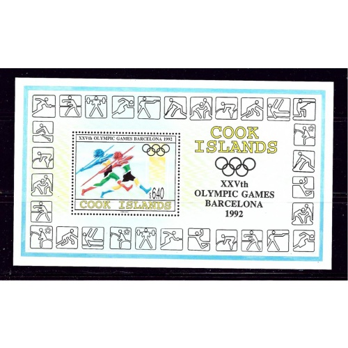 Cook Is 1110 MNH 1992 Olympics souvenir sheet
