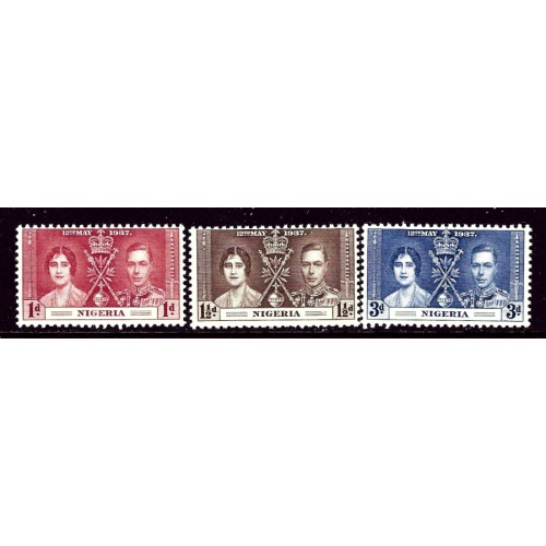 Nigeria 50-52 MNH 1937 KGVI Coronation    (ap4167)