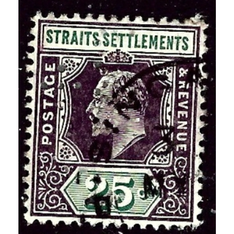 Straits Settlements 117 Used 1904 issue  Perfin    (ap3206)