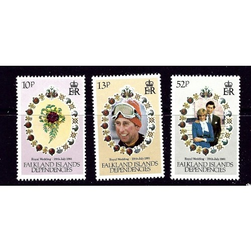 Falkland Is 1L59-61 NH 1981 Prince Charles Wedding
