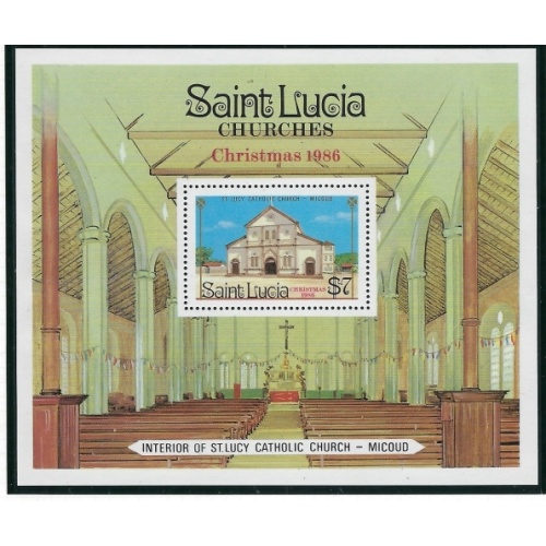 St Lucia 871 MNH 1986 Christmas (Churches) (fe4709)