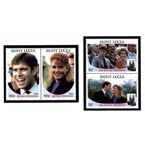 St Lucia 839-40 MNH 1986 Royal Wedding (KA)