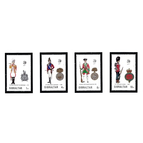 Gibraltar 299-302 MNH 1973 Military Uniforms