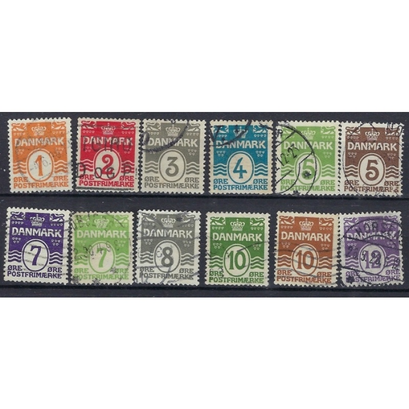 Denmark 85-96 Used 1919-30 set (ak1028)
