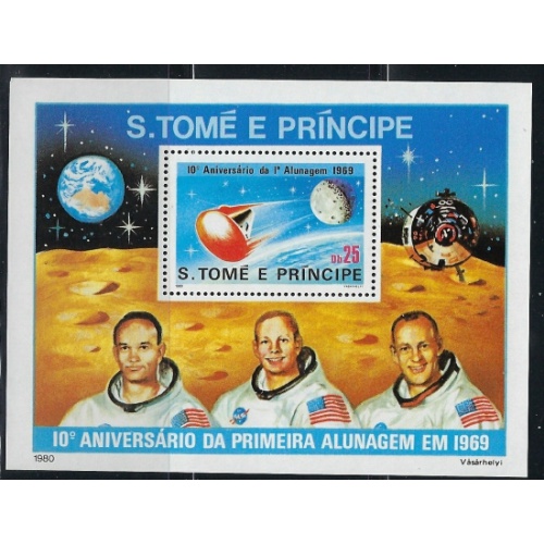 St Thomas and Prince 582 MNH 1st Moon Landing Anniversary (an7689)