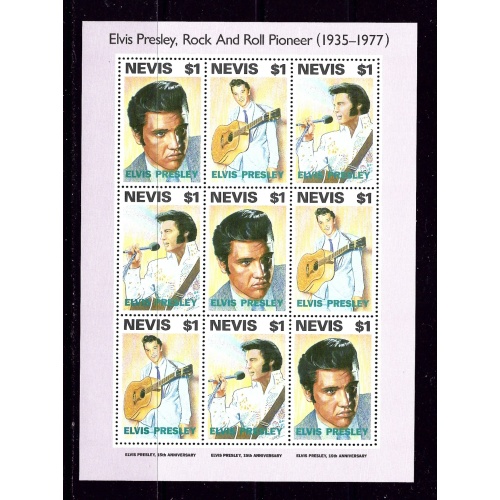 Nevis 776 MNH 1993 Elvis Presley sheet of 9