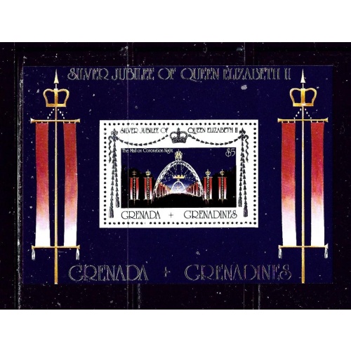 Grenada-Grenadines 216 MNH 1977 QEII Silver Jubilee S/S