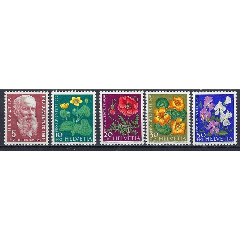 Switzerland B287-91 MNH 1959 Flowers (ak1998)