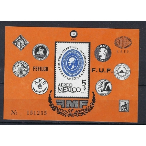 Mexico C345 MNH 1968 souvenir sheet (mm1372)