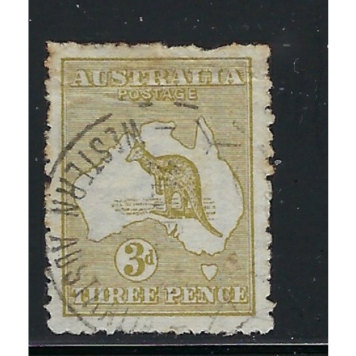 Australia 5 Used 1913 issue few wrinkles from soaking (ap9828)