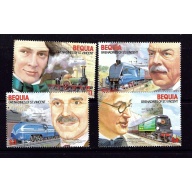 St Vincent-Grenadines-Bequia 237-40 MNH 1986 Locomotives