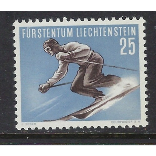 Liechtenstein 291 MNH 1955 Skiing (ap6693)