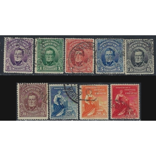 Uruguay 187-95 Used 1910 set (ak5665)