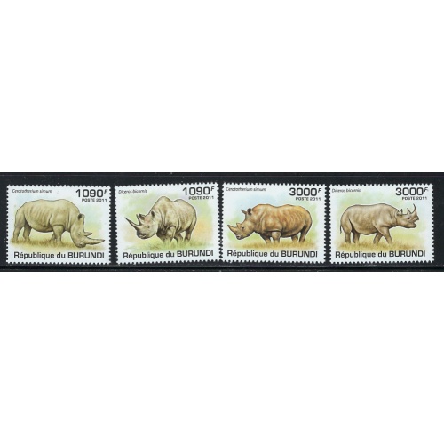 Burundi 832-35 MNH 2011 Rhinocerous (an5833)