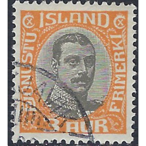 Iceland O40 Used 1920 issue; pencil numbers on back (ak6430a)