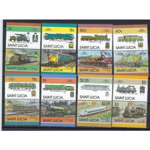 St Lucia 804-14 MNH 1986 Locomotives (mm1155)