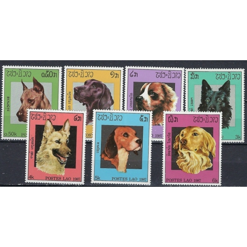 Laos 774-80 MNH 1987 Dogs (ak2604)