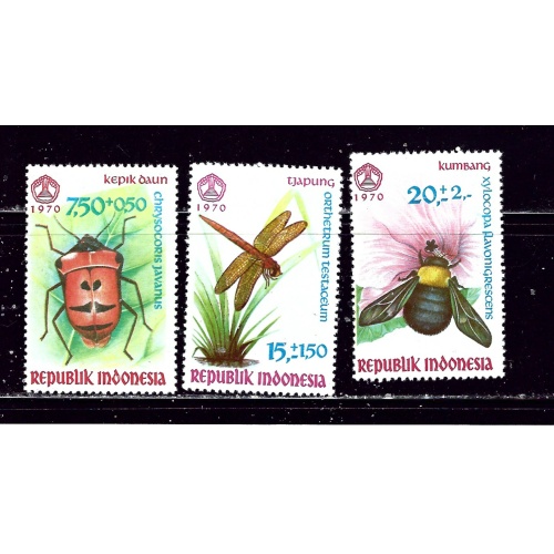 Indonesia B223-25 MH 1970 Insects