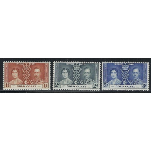 Gold Coast 112-14 MNH 1937 KGVI Coronation (an5379)