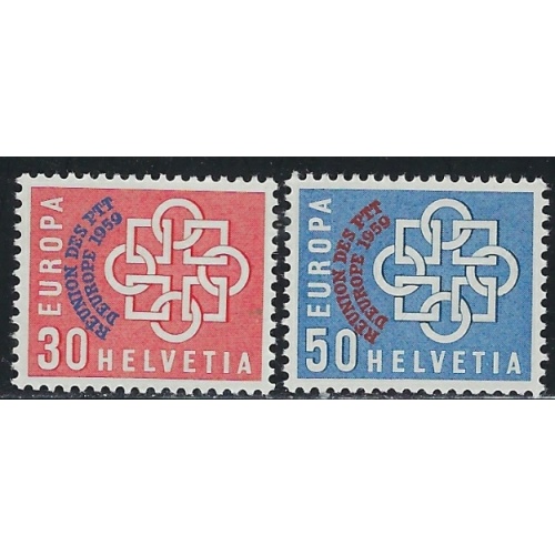 Switzerland 376-77 MLH 1959 Overprints (an4488)