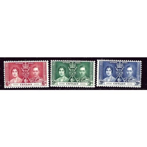 Ceylon 275-77 MNH 1937 KGVI Coronation    (ap6237)