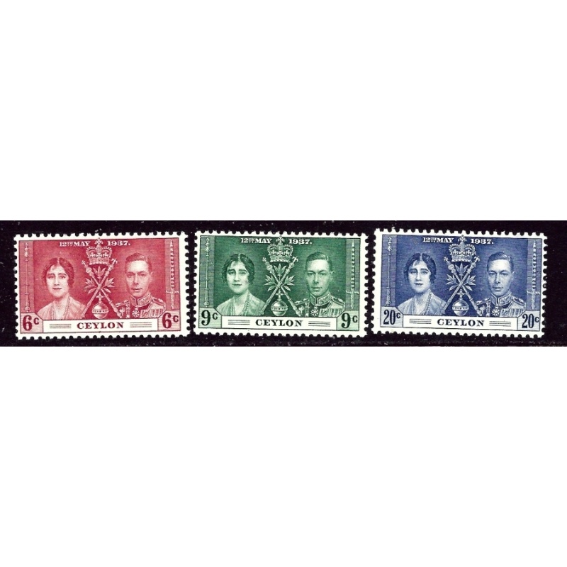 Ceylon 275-77 MNH 1937 KGVI Coronation    (ap6237)