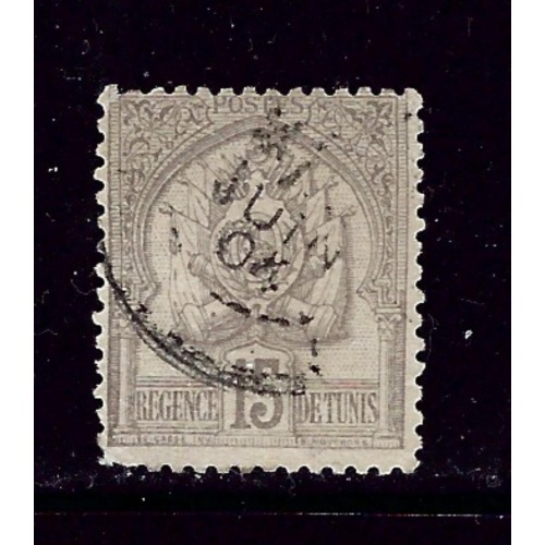 Tunisia 16 Used 1901 issue few short perfs