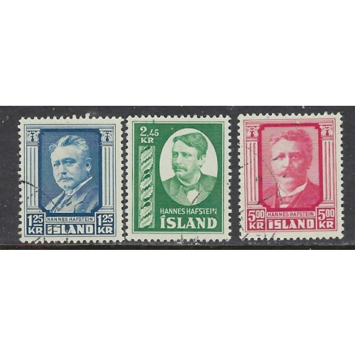 Iceland 284-86 Used 1954 set (ap8315)