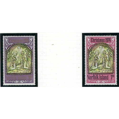 Norfolk Is 179-80 MNH 1974 Christmas (fe2976)