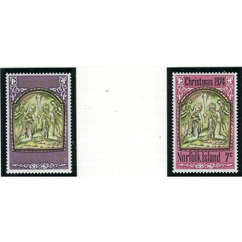 Norfolk Is 179-80 MNH 1974 Christmas (fe2976)