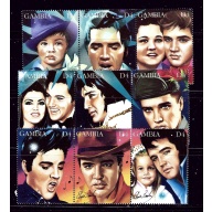 Gambia 1604a-i MNH 1995 Strips of 3 from the sheet for Elvis Presleys 60th Bi...