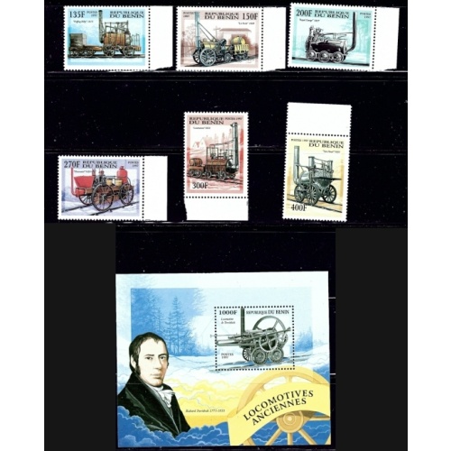 Benin 1022-28 MNH 1997 Locomotives (Ben1022)