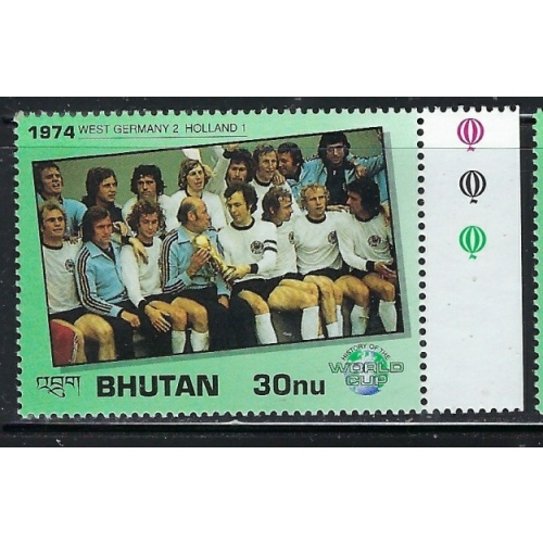Bhutan 1037 MNH 1991 Soccer (an5826)