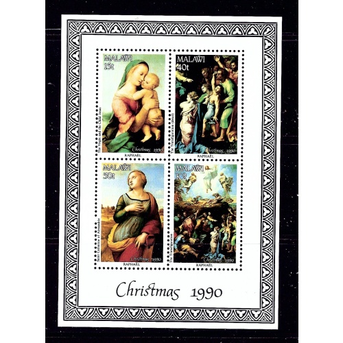 Malawi 577a MNH 1990 Christmas (Raphael Paintings) S/S  #2