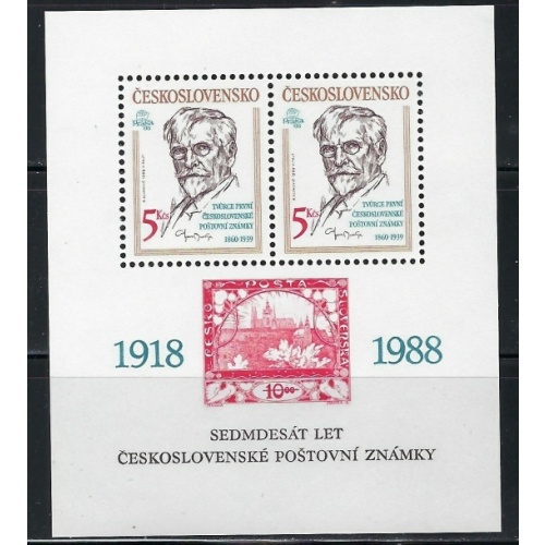 Czechoslovakia 2714 MNH 1988 souvenir sheet (an4268)