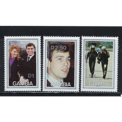 Gambia 635-37 MNH 1986 Prince Andrew Wedding (fe2109)