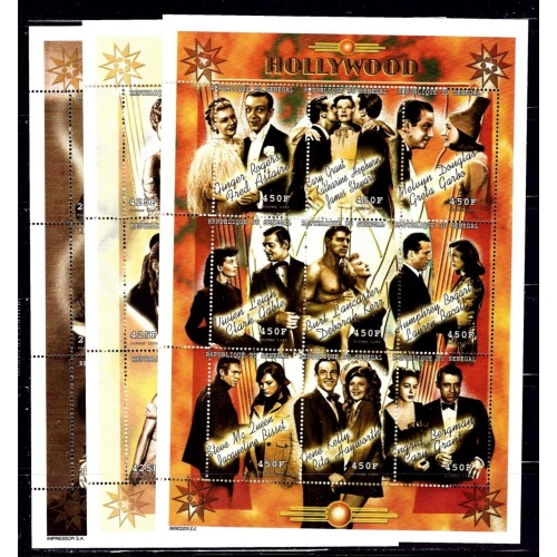 Senegal 1423-25 MNH 1999 Movie Stars 3 sheets of 9