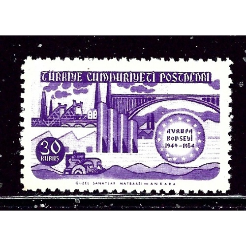 Turkey 1133 MNH 1954 Council of Europe    (ap3035)