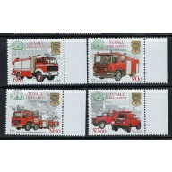 Tuvalu 850-53 MNH 2001 Fire Trucks (an3540)