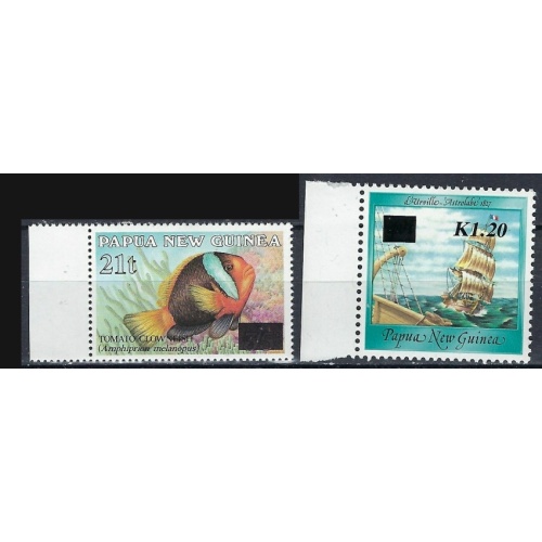 Papua New Guinea 823-24 MNH 1994 Surcharges (ak2294)