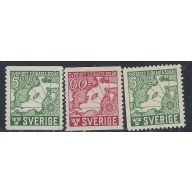 Sweden 348-50 MLH 1944 set; pencil notes on back (ak5927)