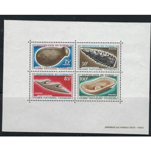 Chad 137a MNH 1966 Prehistoric Tools S/S (fe4558)