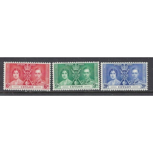 Ceylon 275-77 MNH 1937 KGVI Coronation (ap8719)