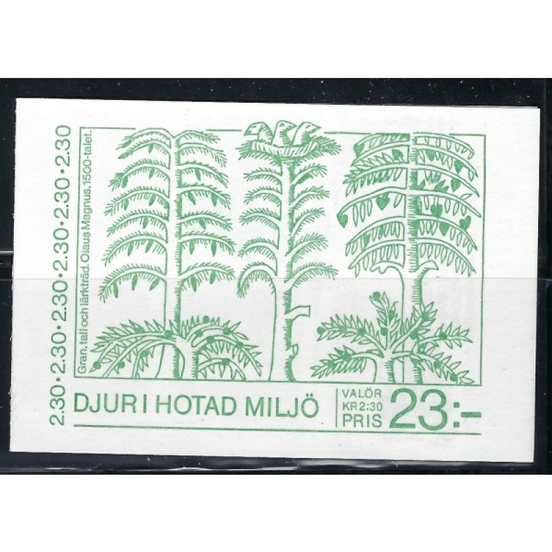 Sweden 1724a Bklt MNH 1989 Endangered Species (an8853)