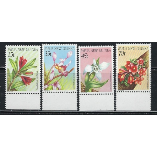 Papua New Guinea 651-54 MNH 1986 Orchids (an5142)