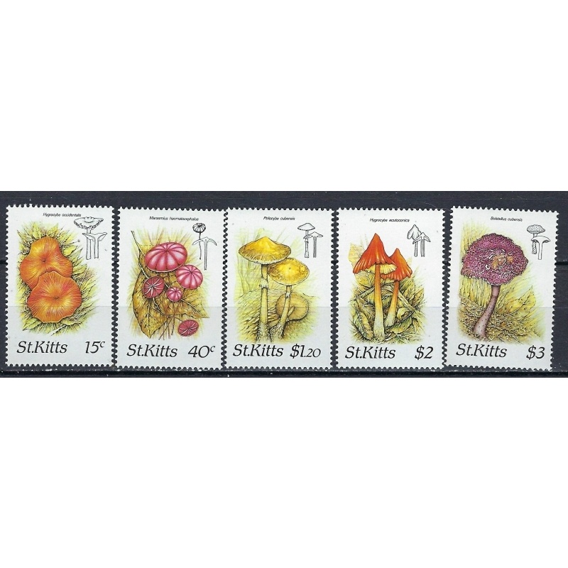 St Kitts 210-14 MNH 1987 Fungi (ak2979)