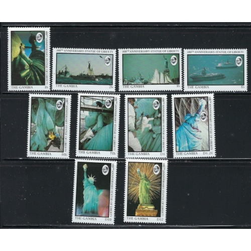 Gambia 677-86 MNH 1987 Statue of Liberty (fe1602)