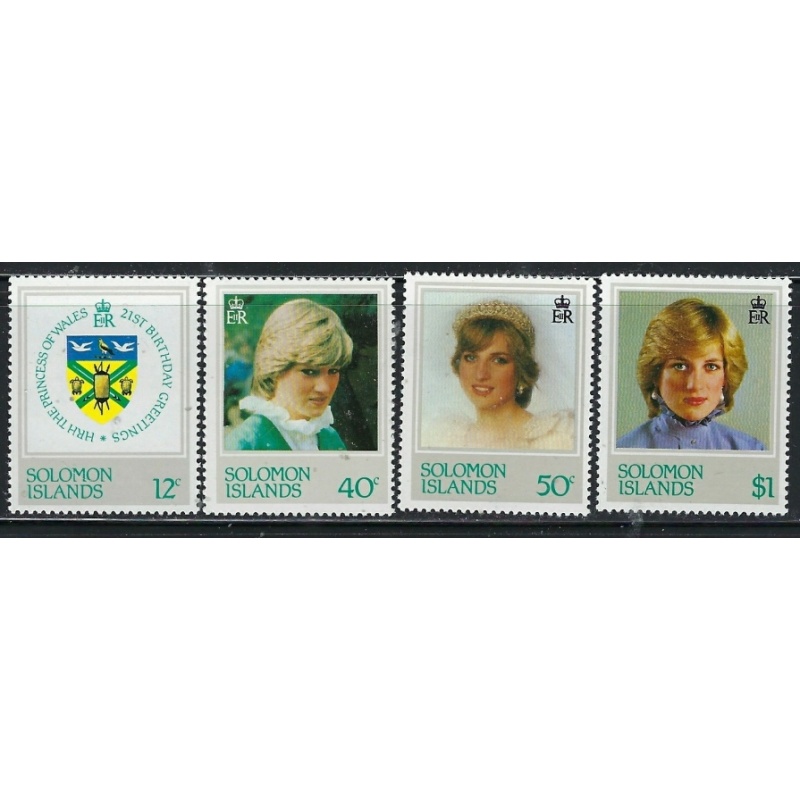 Solomon Is 471-74 MNH 1982 Princess Diana (fe8817)
