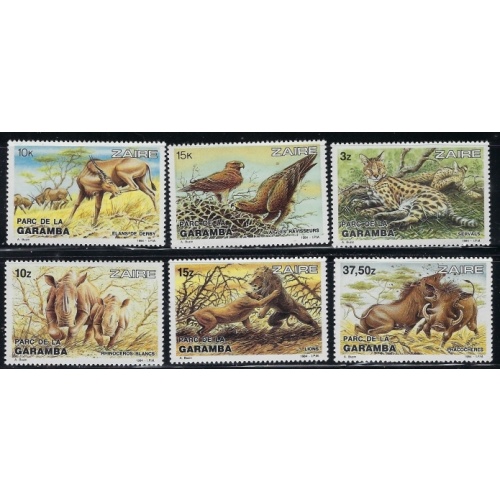 Zaire 1131-36 MNH 1984 Wildlife part set (an2570)